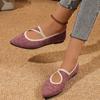 Women's Flat Shoes Autumn New Pointed Head Shallow Mouth Knitted Breathable Soft Sole Non-slip Single Shoes