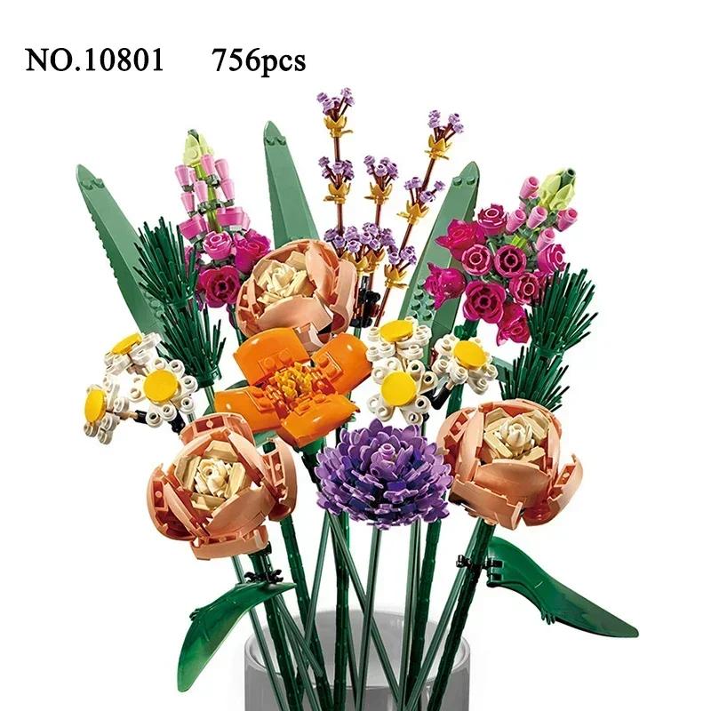 Bouquet of roses, orchids, potted plants, toys DIY10328, potted plants, illustrations, girlfriend's birthday, holiday gifts