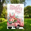 Happy Mother's Day Floral Truck Garden Flag - Double-Sided, Polyester, Outdoor Yard Decor
