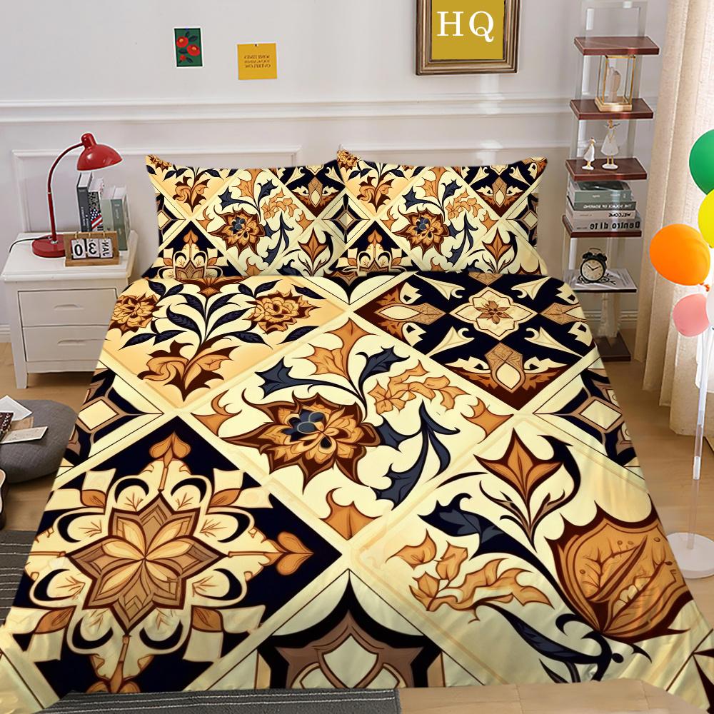 Set Biancheria da Letto per Casa Matrimoniale Copriletto Uomo Donna Stampa Paisley 3D Lussuoso Set Copripiumino in Poliestere