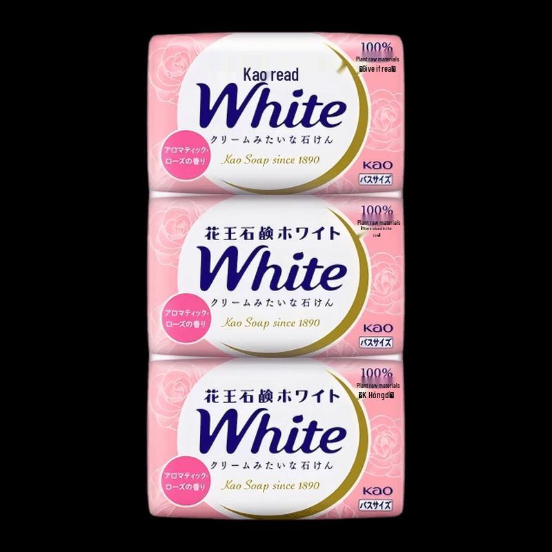 Kao Rose Scented Bath & Body Soap Bars (3-Pack)