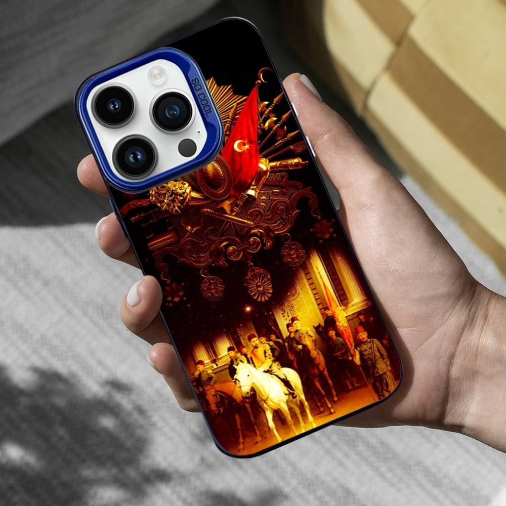 Cool Empire O-Ottoman Phone Case For iPhone 16,15,14,13,12,11,Mini,Pro,SE,XS,MAX Blue Matte Silicone Cover