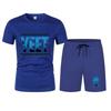 New Men's Black Jey Uso Yeet T-Shirt Shorts Set Summer Short Sleeve Men Overiszed Suits New Causal Clothing Sets