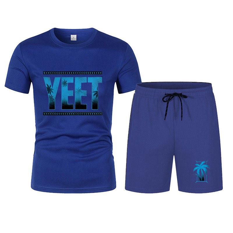 New Men's Black Jey Uso Yeet T-Shirt Shorts Set Summer Short Sleeve Men Overiszed Suits New Causal Clothing Sets