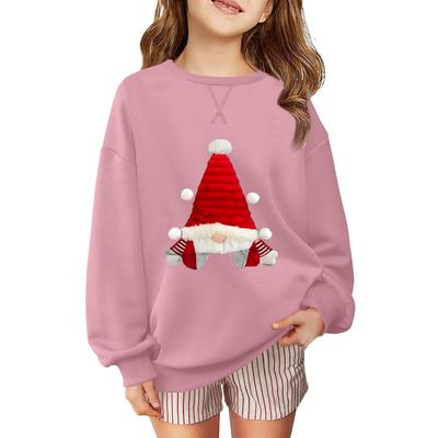 Kinder Modisches Lässiges Langarm Locker Weihnachts-Print Pullover Sweatshirt