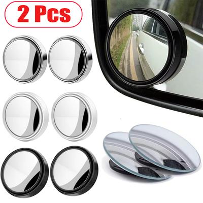 2Pcs Car Blind Spot Mirror Wide Angle 360 Degree Adjustable Car Rearview Mirror Car Reverse Auxiliary Rear View Convex Mirror