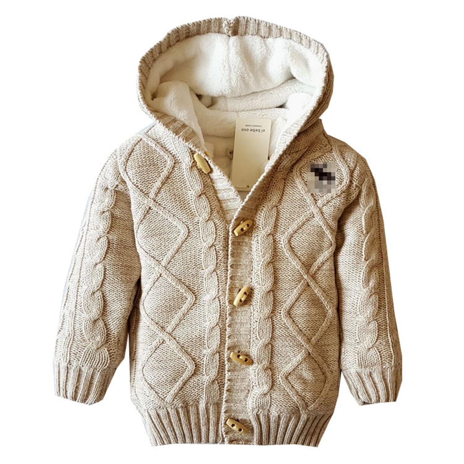 

Осенне-зимний утолщенный детский свитер, куртка на подкладке из хлопка 100 бежевый