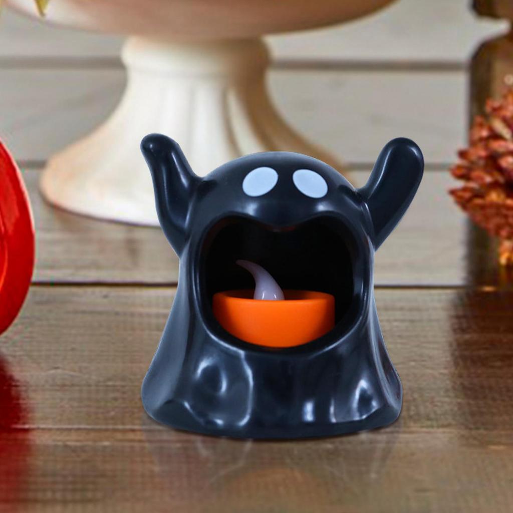 Halloween Decorative Cute Ghost Lamp for Kids Halloween Decorative Figurine Prop with LED Flameless Candles Ghostly