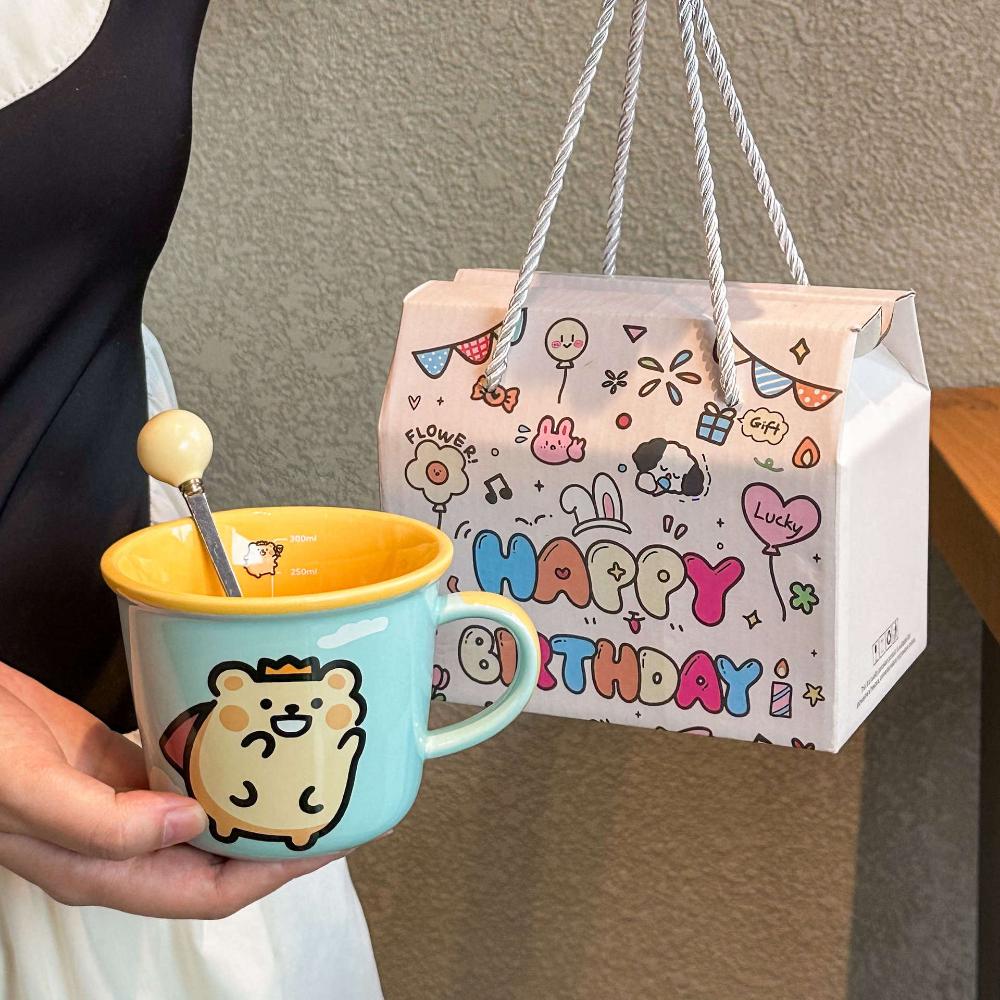 High-value cute bear bug cup girl birthday gift children's breakfast coffee cup girlfriend souvenir gift box