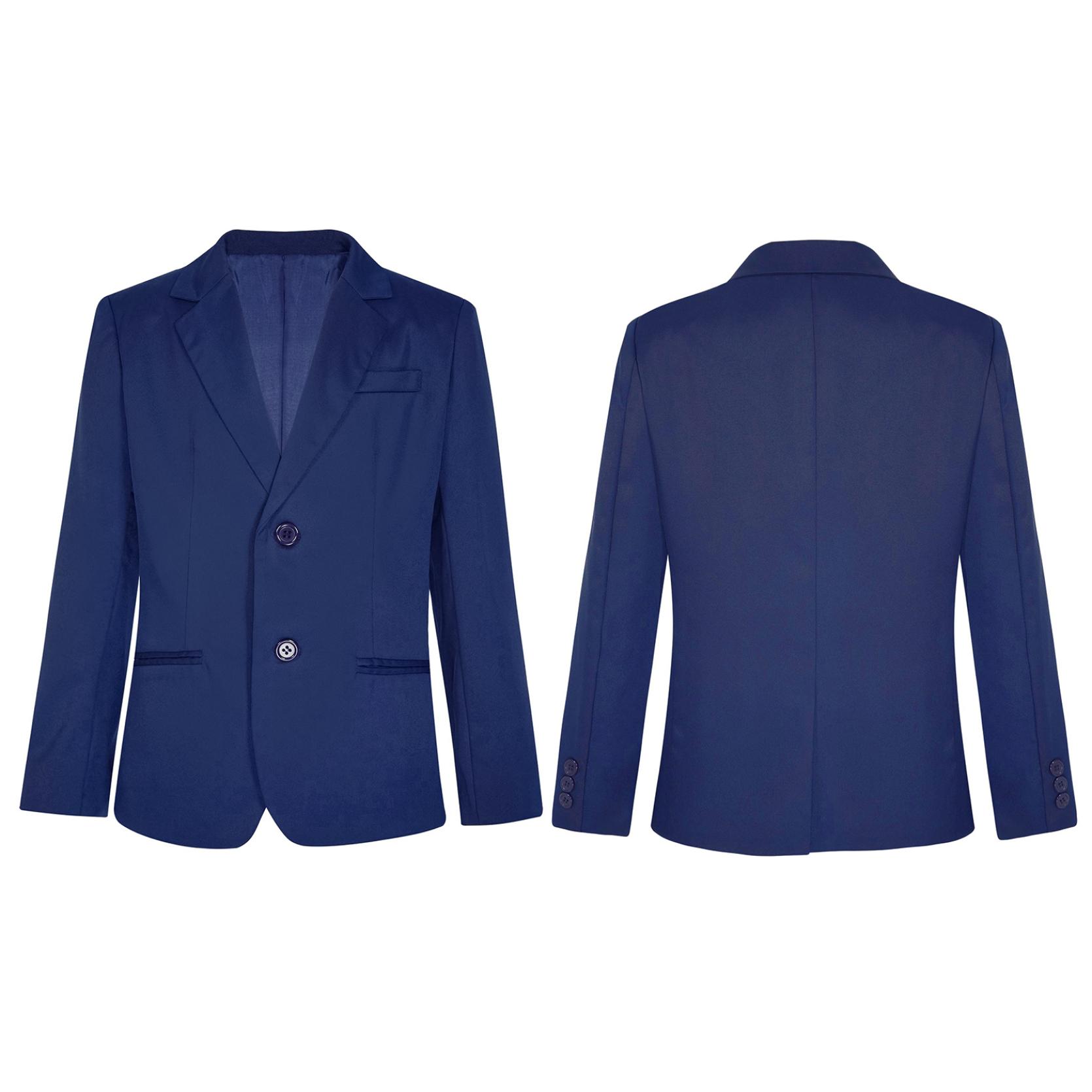 

Детский пиджак джентльмена для мальчиков с 2 карманами на пуговицах, формальный пиджак, верхняя одежда для свадеб, банкетов 13-14 Years темно-синий