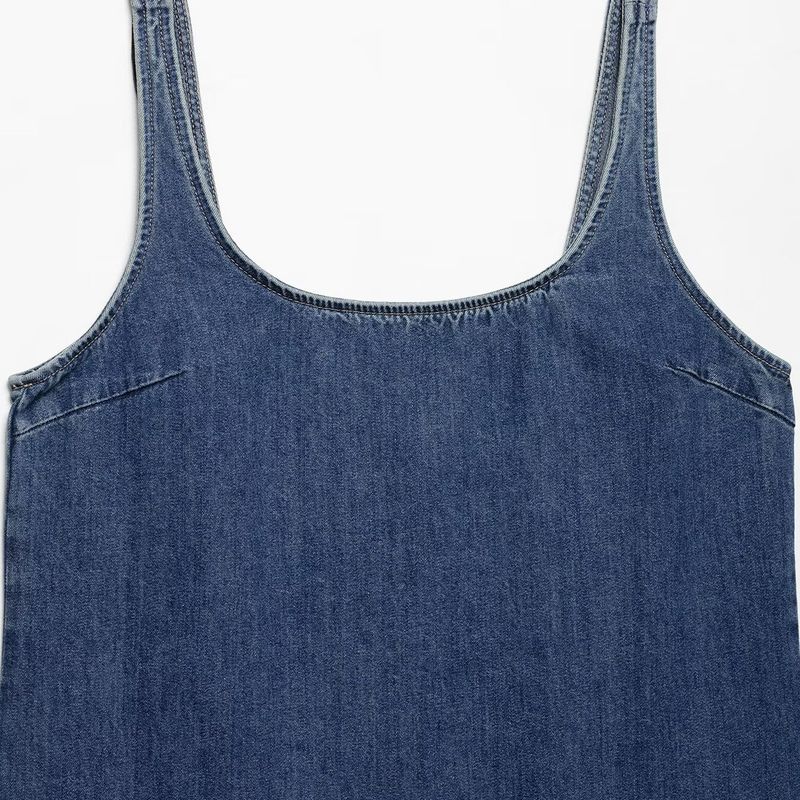 Kaslead New Arrival Women's Clothing Fashion Style Fashion Minimalist Wide Pleated Denim Dress 4365081 401