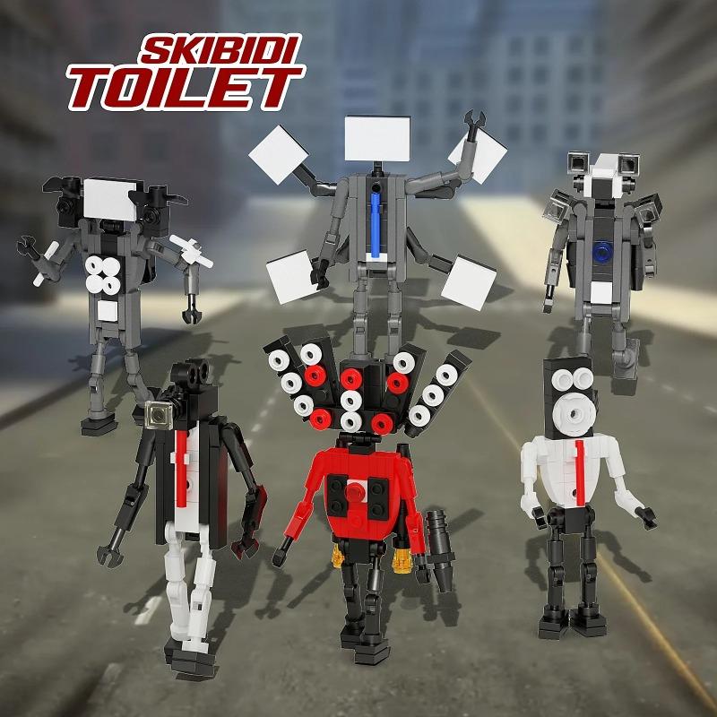 NEW 6-in-1 Skibidi Toilet Speaker Titan and Camerama Building Blocks Toys Suit Creative Brick Toys for Children's Xmas Gifts