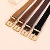 Versatile Matte Leather Women's Belt - Elegant Fashion Suede Waistband with Second Layer Cowhide for Jeans