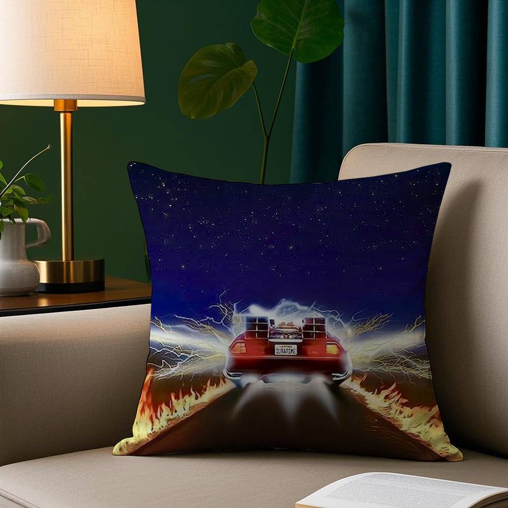 Poszewka na poduszkę Film B-Powrót do przyszłości Pluszowa tkanina Miękka poszewka na poduszkę Dwustronny nadruk Pokrowiec na poduszkę do sofy Rzut