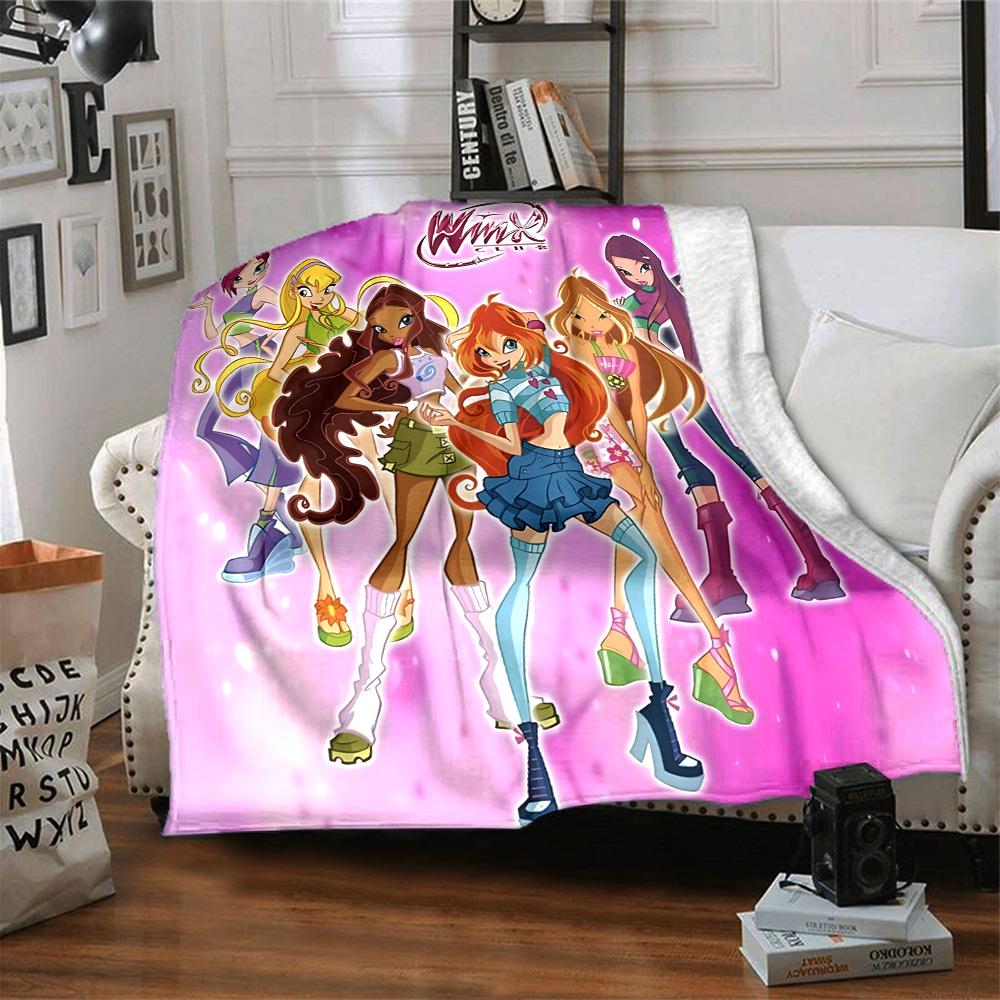 1pc Winx Club Friendship flannel Blanket for Super Soft Cute Comfort Blanket for Travel Bedding Couch Sofa Blanket Y73021