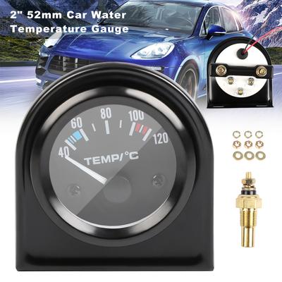 2 "52mm Digitale Auto Wasser Temperatur Temperatur Gauge 12V 40-120 ℃ LED Mit Mit Wasser Temperatur Joint Rohr Sensor Adapter Auto Meter