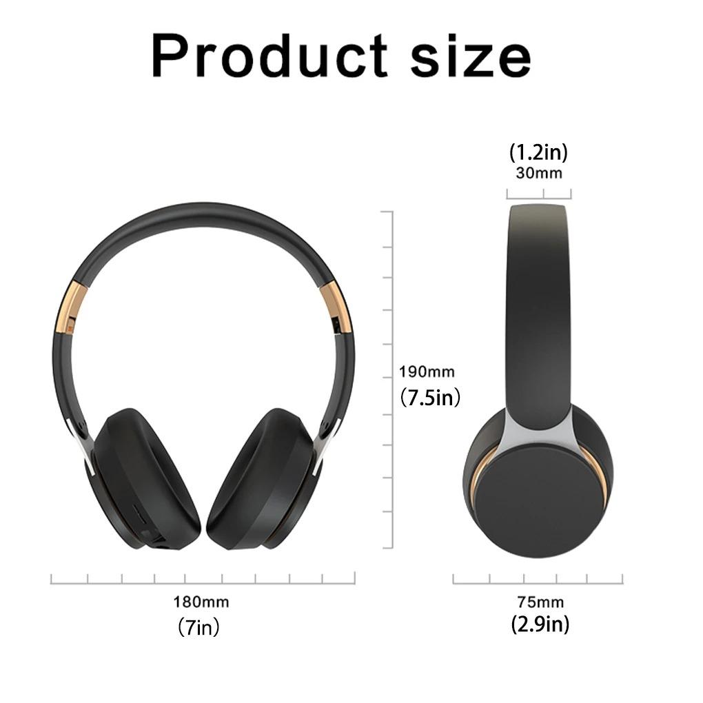 Auricolari Wireless Bluetooth 5.0, Auricolari Pieghevoli Stereo Lossless con Microfono, Slot FM, SD/TF, Cancellazione Attiva del Rumore, Durata Riproduzione di 20 Ore