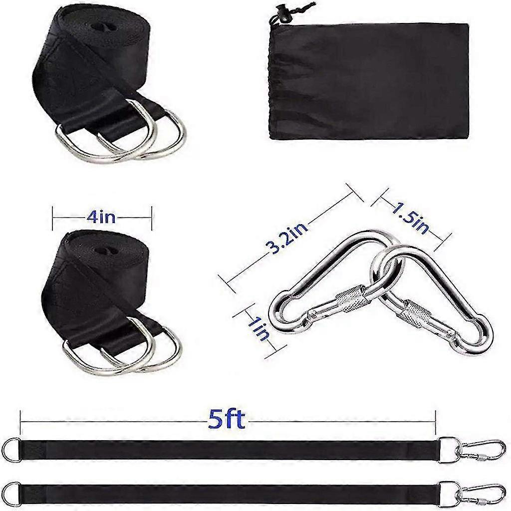 Tree Swing Hanging Straps Kit Heavy Duty 5ft Long Sewing Set With Carry Bag