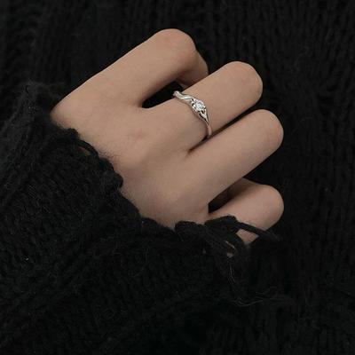 Retro Gothic Silber Farbe Zirkon Legierung Ring Offene Einstellbare Finger Ringe
