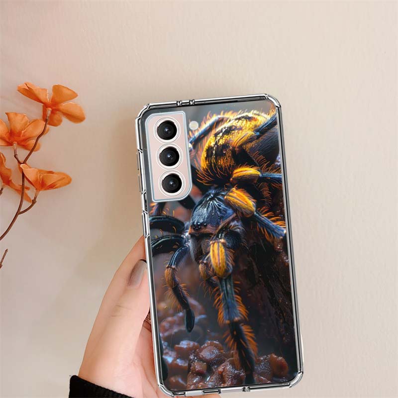 Spiders on the Spider Web Clear Phone Cases for Samsung S26 Ultra Galaxy S25 Edge S24 S23 FE S21 Plus S20 S22 S10 Cover Patterne