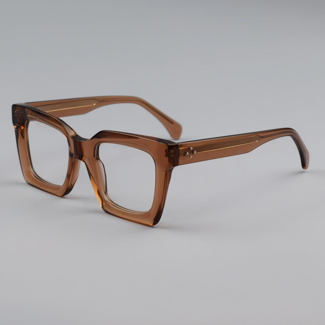 

Vintage Handmade Acetate Glasses Frame Women Oversized Square Retro Eyeglasses Luxury Brand Designer Eyewear Custom Prescription 0