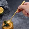 5pcs Silver/gold Coffee Stirring Spoons Long Handle Dessert Scoops Square Teaspoon  Mug