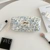 New Arrival Custom Cute Cotton Quilted Makeup Bag Portable Women Small Zipper Floral Cosmetic Bag for Make up Organizer