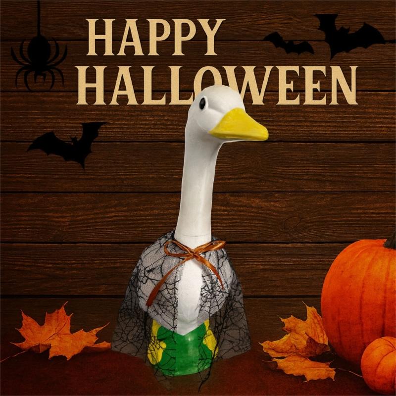 Capricious Halloween Christmas Decoration Geese Feature Spiders Lace Capes Weather Resistant Polyester Homes Accent top sale
