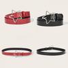 American Retro Pentagram Women Belt With Star Alloy Buckle For Casual Denim Accessory