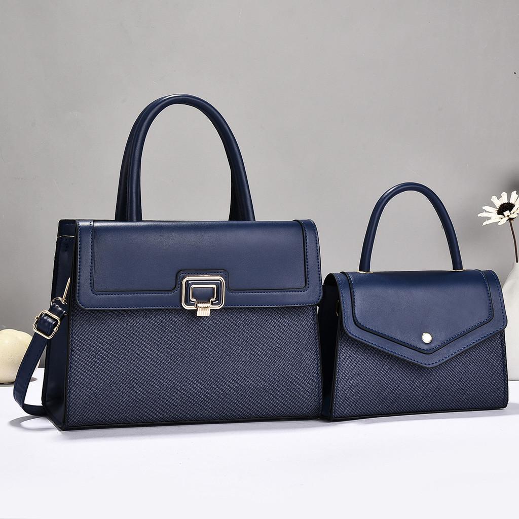 Womens Handbag Set Pu Lock Closure With Inner Pockets For Daily Use