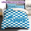 Detroit Lions Pattern Bedding,Quilt Set Quilt Cover Pillowcase Home Birthday Gift (1*duvet cover+2*pillowcase,without core)