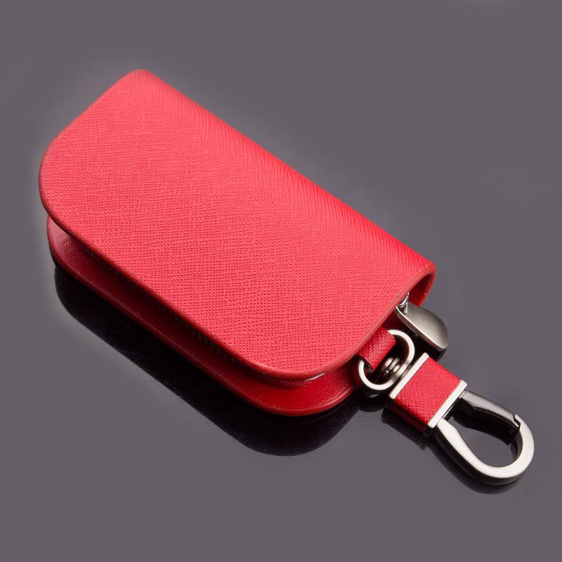 Men's Universal Handmade Cowhide Car Key Case with Zipper – Waist-Mounted, Cute Korean Design