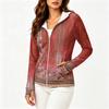 Sudadera con capucha ligera para mujer con cremallera, bolsillos, manga larga, estampado floral, chaqueta con protección solar, prenda exterior informal