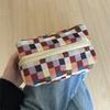 Retro Plaid Makeup Bag for Women Multicolored Plain Cosmetic Case Women Travel Organizer for Skincare Essentials Case
