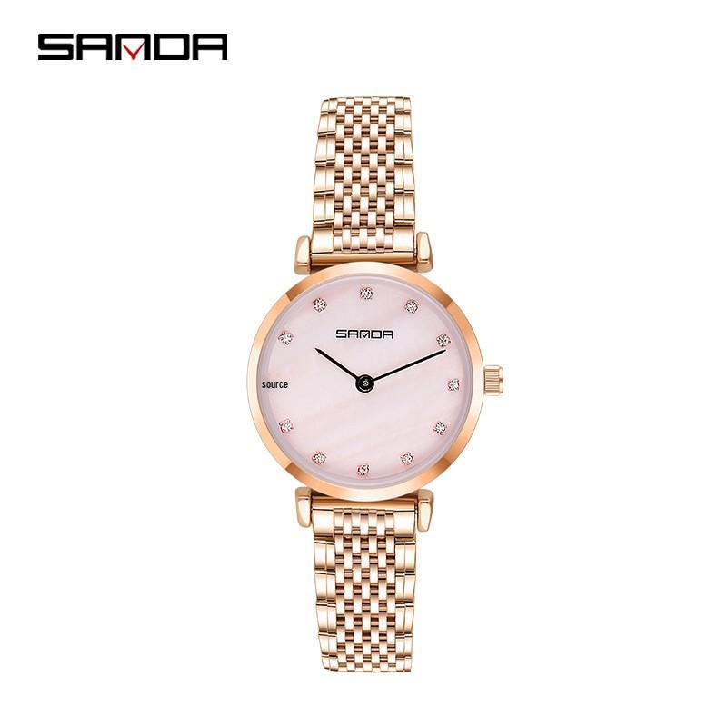 Sanda Summer Steel Band Couple Watches - Trendy Waterproof Wristwatches for Men and Women