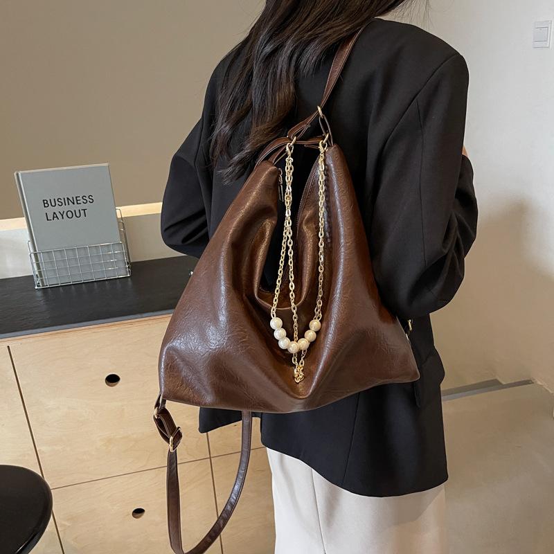 Leisure commuter tote bag women's large capacity fashion backpack multi-functional shoulder bag trend street travel backpack