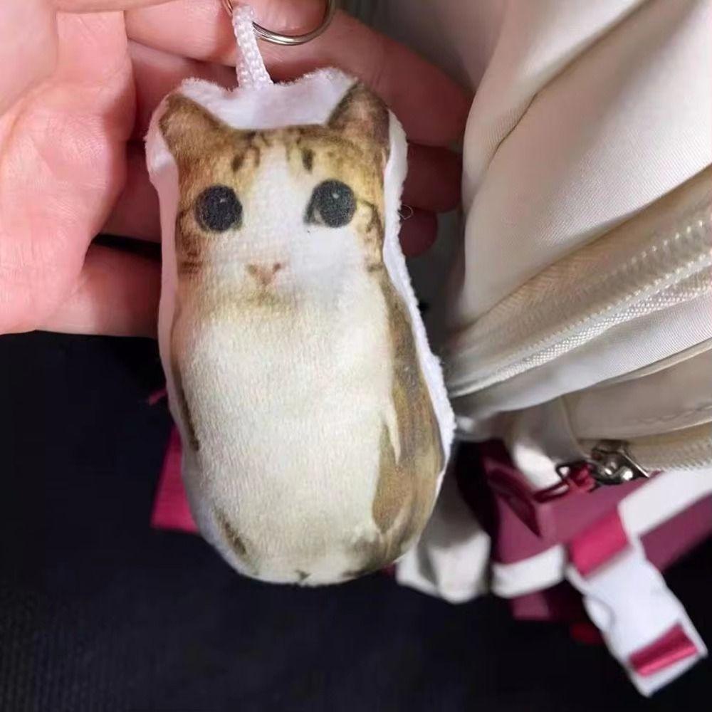 Mačkací Klíčenka Meowl Plyšové Zvířátko Kočka Plyšový Přívěsek Vtipná Kočičí Hlasová Klíčenka Dárek pro Kamaráda