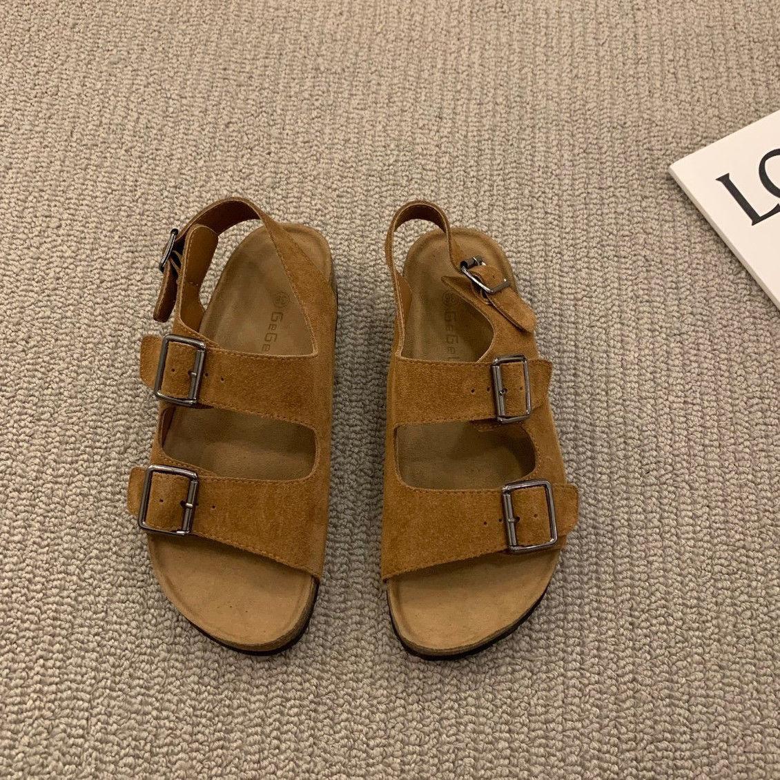 

мода 2024 Модные сандалии Женские сандалии на плоской подошве Римские сандалии на плоской подошве Пляжные сандалии Женские летние новые неглубокие туфли для женщин Sandalen 38 коричневый