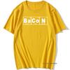Periodic Table Chemistry Of Bacon T Shirt Design Funny Tshirt Unisexs Tops Tees Short Sleeve Camisetas Tshirt