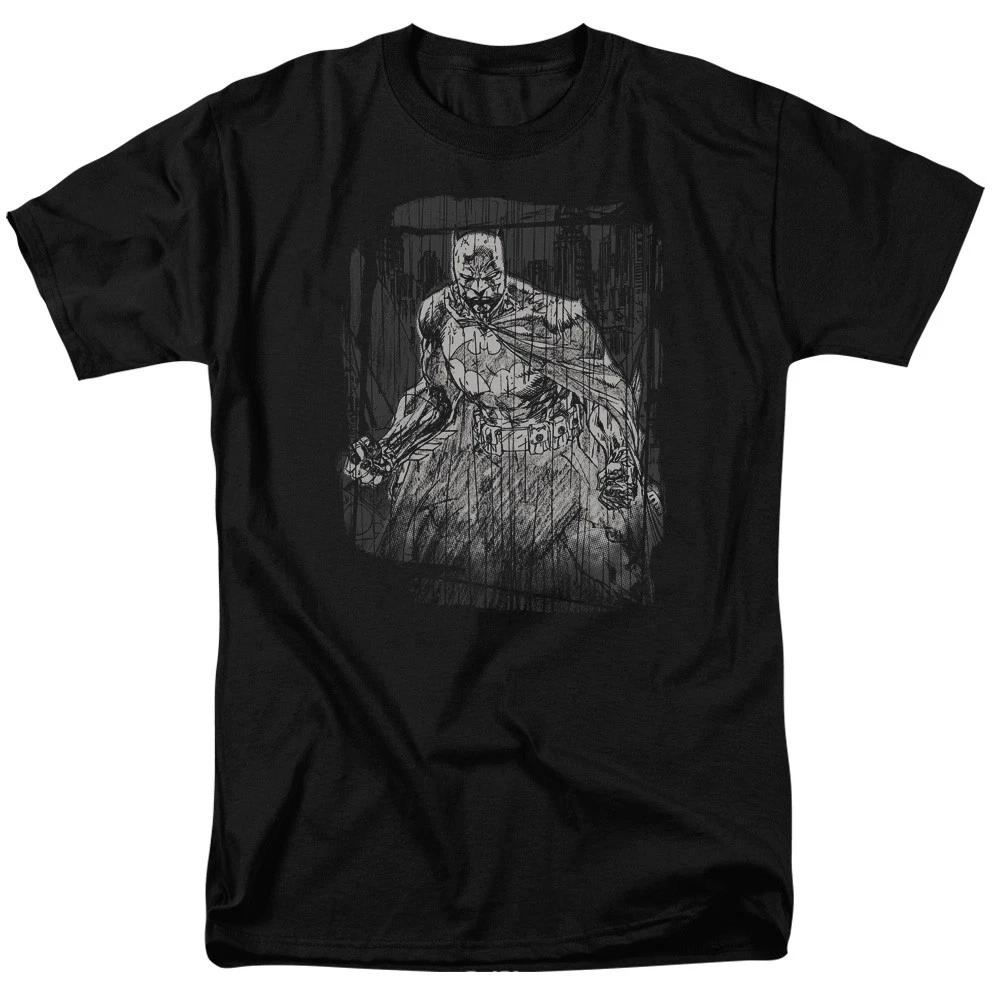 Batman Pencilled Rain DC Comics Licensed Adult T-Shirt L