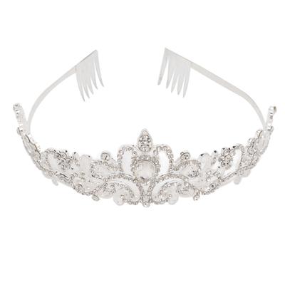 Coroană de mireasă Argint Aliaj ABS Frumoasă Decorativă Strălucitoare Coroană de Prințesă de Nuntă pentru Petrecere