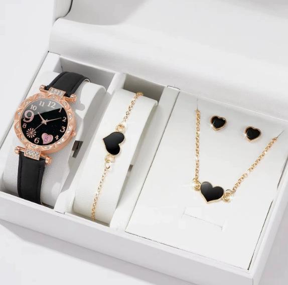 New Popular Women'S Bracelet Watch Fashionable And Simple Butterfly Five-Piece Watch Set Watch