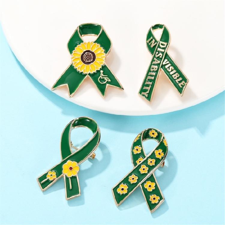 Sunflower Ribbon Brooch Metal Badge Pin for Charity Event Participants and Fashion Lover of All Ages Clothing Decors
