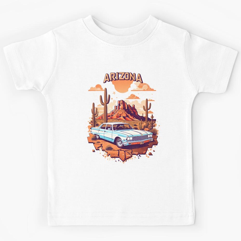 Arizona Desert Vibes – Classic Ride & Cactus Sunset - Graphics Art Kids T-Shirt 140