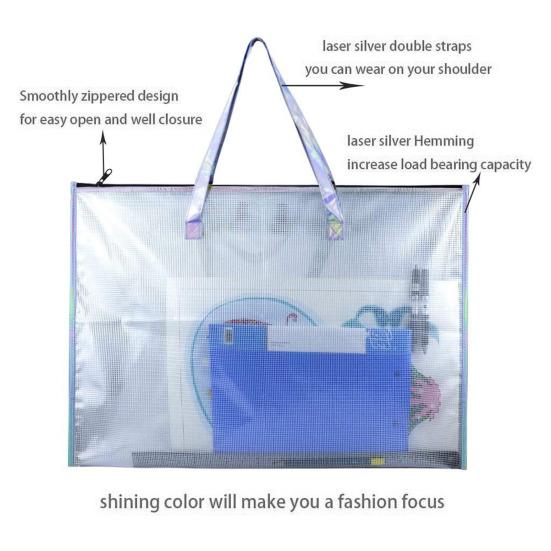 Poster Storage Case Bulletin Board Files Carrying Transparent Handbag Art Portfolio Tote Bag