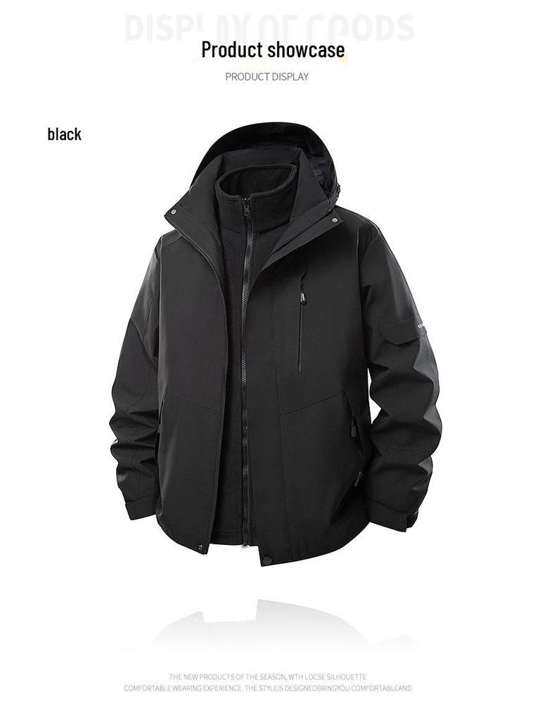 3-in-1 Men's Assault Jacket: New 2025 Autumn/Winter Outdoor Windproof, Waterproof Hooded Workwear