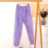 Women Thermal Jacquard Long Pants Solid Color Coral Fleece Pajama Sets Pullover Casual Sleepwear