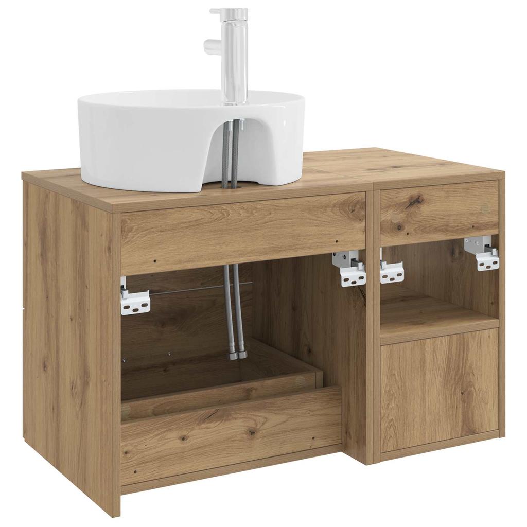 Bathroom Furniture Set 2 Pcs Artisan Oak Wood Based Material