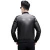 Spring and Autumn New Leather Jacket Men's Stand Collar Short Baseball Collar Motorcycle Leather Jacket Haining Hunting Thin Slim Jacket
