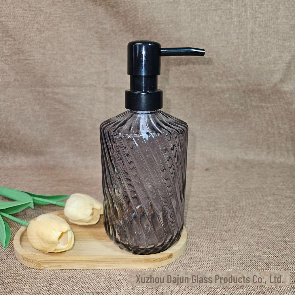 Twill Style High-Value Glass Squeeze Bottle for Lotion, Shower Gel, and Shampoo